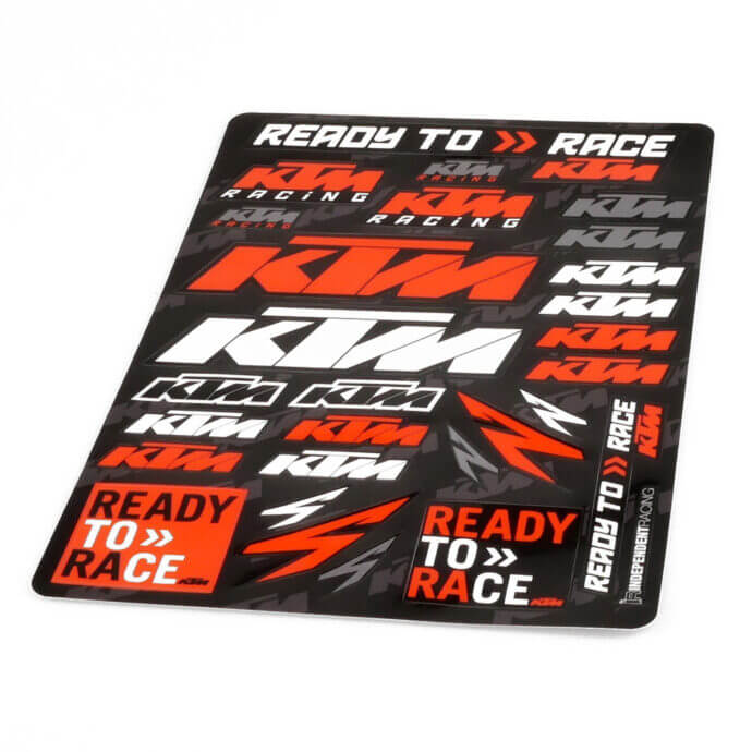 KTM Stickerset/ Stickerbogen/ Stickersheet | KTM Logos, Ready to Race Schriftzug | Independent Racing | Dekore, Accessoires und Motorrad Bekleidung