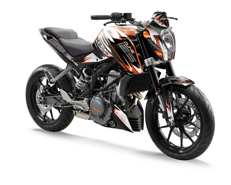 KTM Duke 125 / 390 Dekor Kit mit schwarzen Felgen | Independent Racing | Dekore, Accessoires und Motorrad Bekleidung