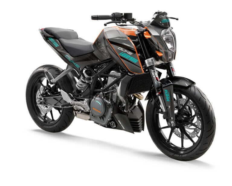 KTM Duke 125 / 390 Dekor Kit mit WP Gabelschutz Aufkleber | Independent Racing | Dekore, Accessoires und Motorrad Bekleidung