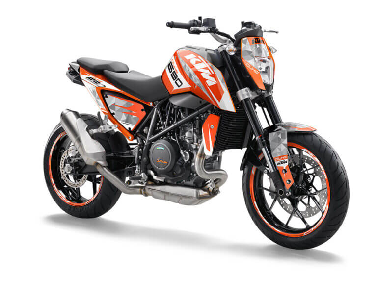 KTM Duke 690 Dekor Kit mit Felgen Aufkleber | Independent Racing | Dekore, Accessoires und Motorrad Bekleidung