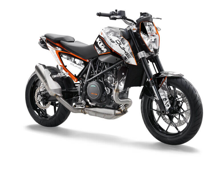 KTM Duke 690 Dekor Kit ohne WP Gabelschutz Aufkleber | Independent Racing | Dekore, Accessoires und Motorrad Bekleidung