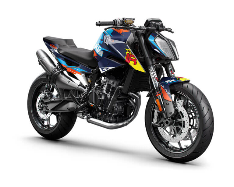 KTM Duke 790 / 890 Dekor Kit mit WP Gabelschutz Aufkleber | Independent Racing | Dekore, Accessoires und Motorrad Bekleidung