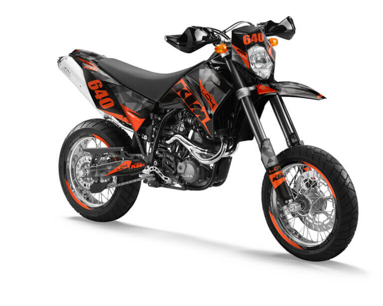 KTM LC4 Dekor Kit mit Felgen Aufkleber | Independent Racing | Dekore, Accessoires und Motorrad Bekleidung