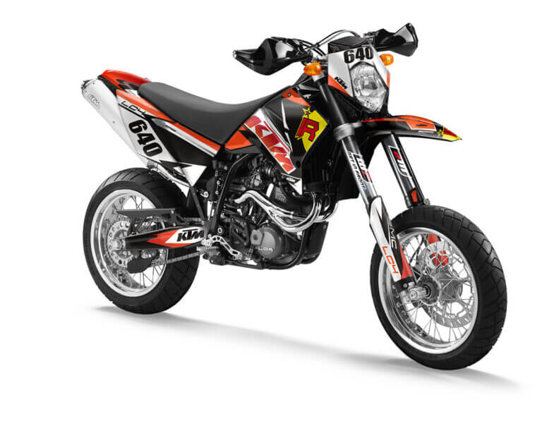 KTM LC4 Dekor Kit mit WP Gabelschutz Aufkleber | Independent Racing | Dekore, Accessoires und Motorrad Bekleidung