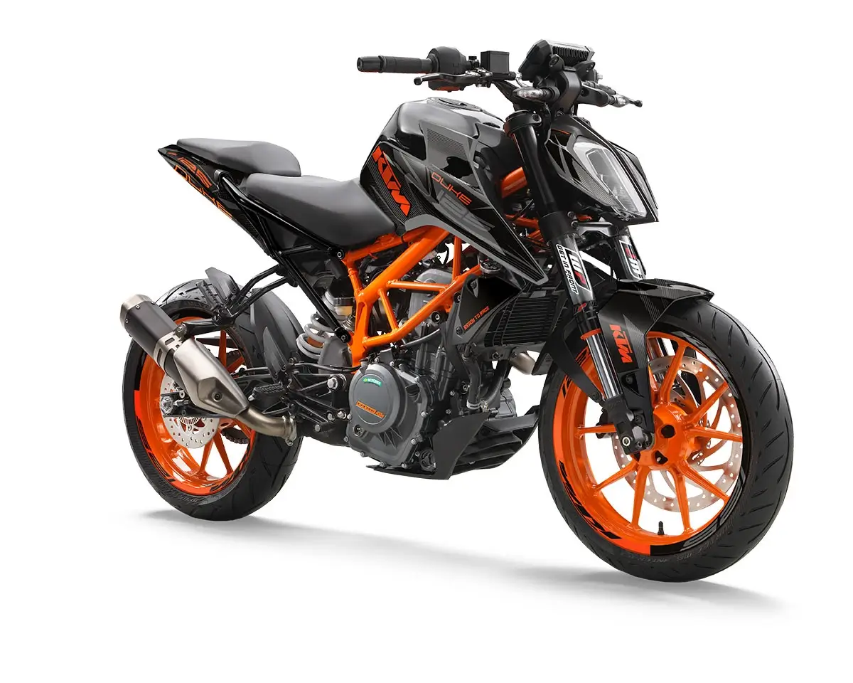 KTM Duke 125 / 390 Dekor Kit “Stock 3A” schwarz, orange - Independent Racing | Dekore, Accessoires und Motorrad Bekleidung