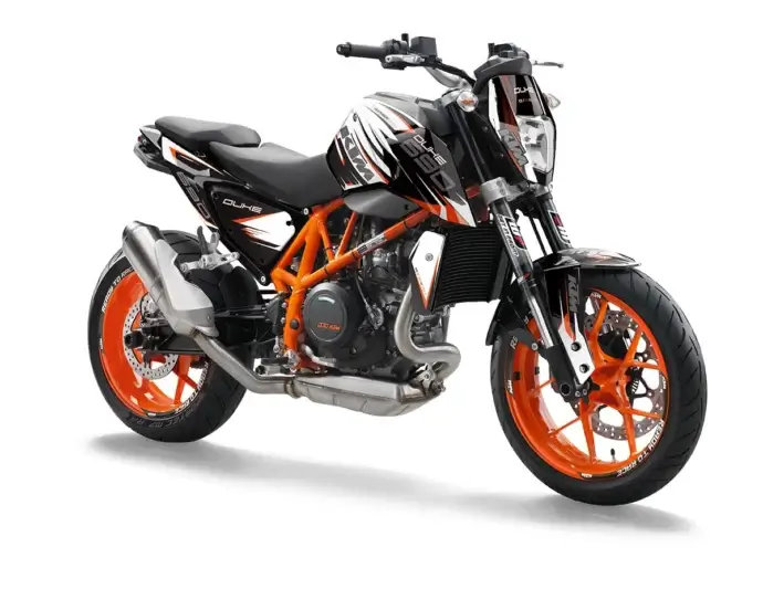 KTM Duke 690 Dekor Kit “Factory 1A” schwarz, weiß - Independent Racing | Dekore, Accessoires und Motorrad Bekleidung