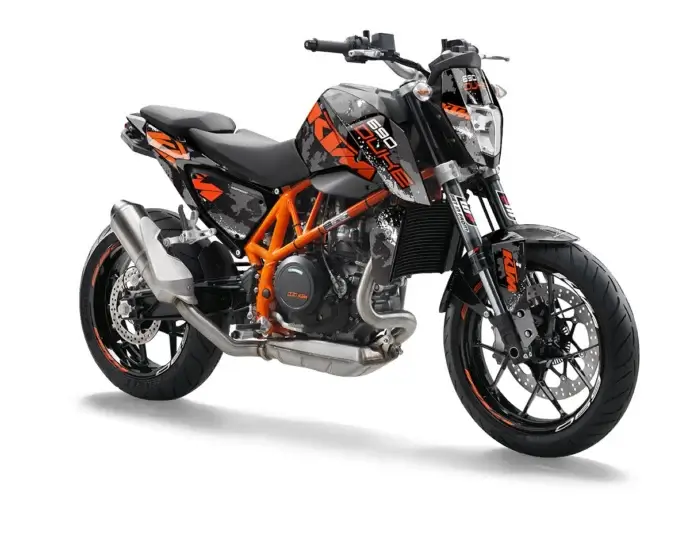 KTM Duke 690 Dekor Kit “Factory 3A” camouflage grau, schwarz - Independent Racing | Dekore, Accessoires und Motorrad Bekleidung