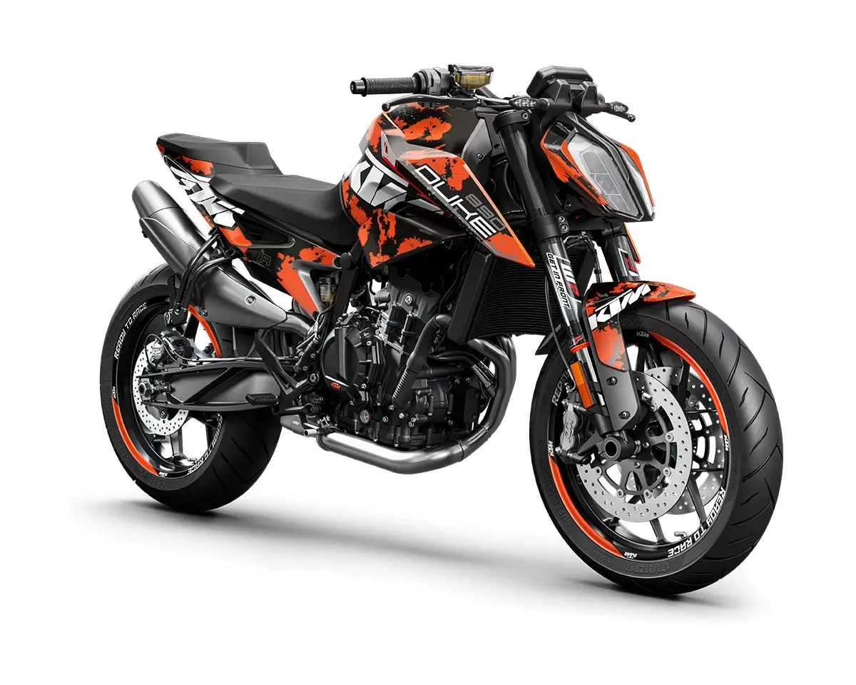 KTM Duke 790 / 890 Dekor Kit “Factory 3B” camouflage orange, schwarz - Independent Racing | Dekore, Accessoires und Motorrad Bekleidung