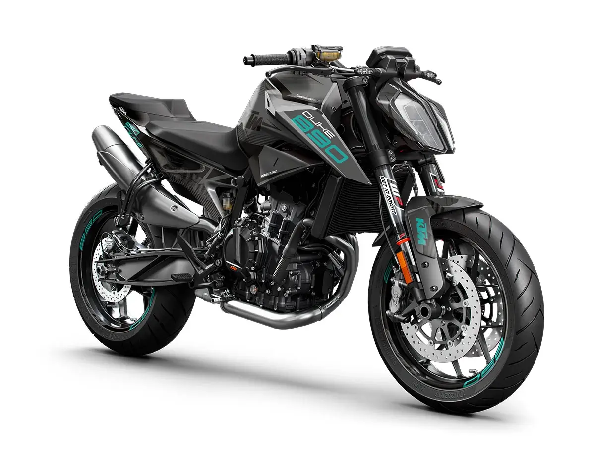 KTM Duke 790 / 890 Dekor Kit “Stock 3B” schwarz, türkis - Independent Racing | Dekore, Accessoires und Motorrad Bekleidung