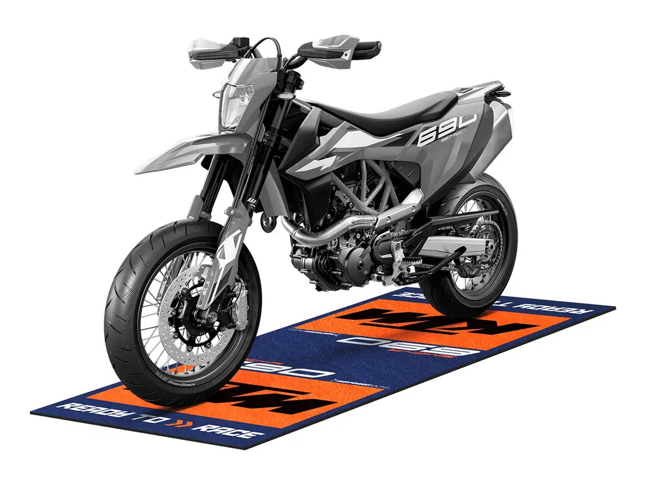 KTM Tankmatte/ Service-Matte “Factory 1” | für SMCR, Duke, Superduke, 690 Enduro, LC4, Adventure Bikes etc. | blau, orange, “Ready to Race”-Schriftzug | Independent Racing | Dekore, Accessoires und Motorrad Bekleidung
