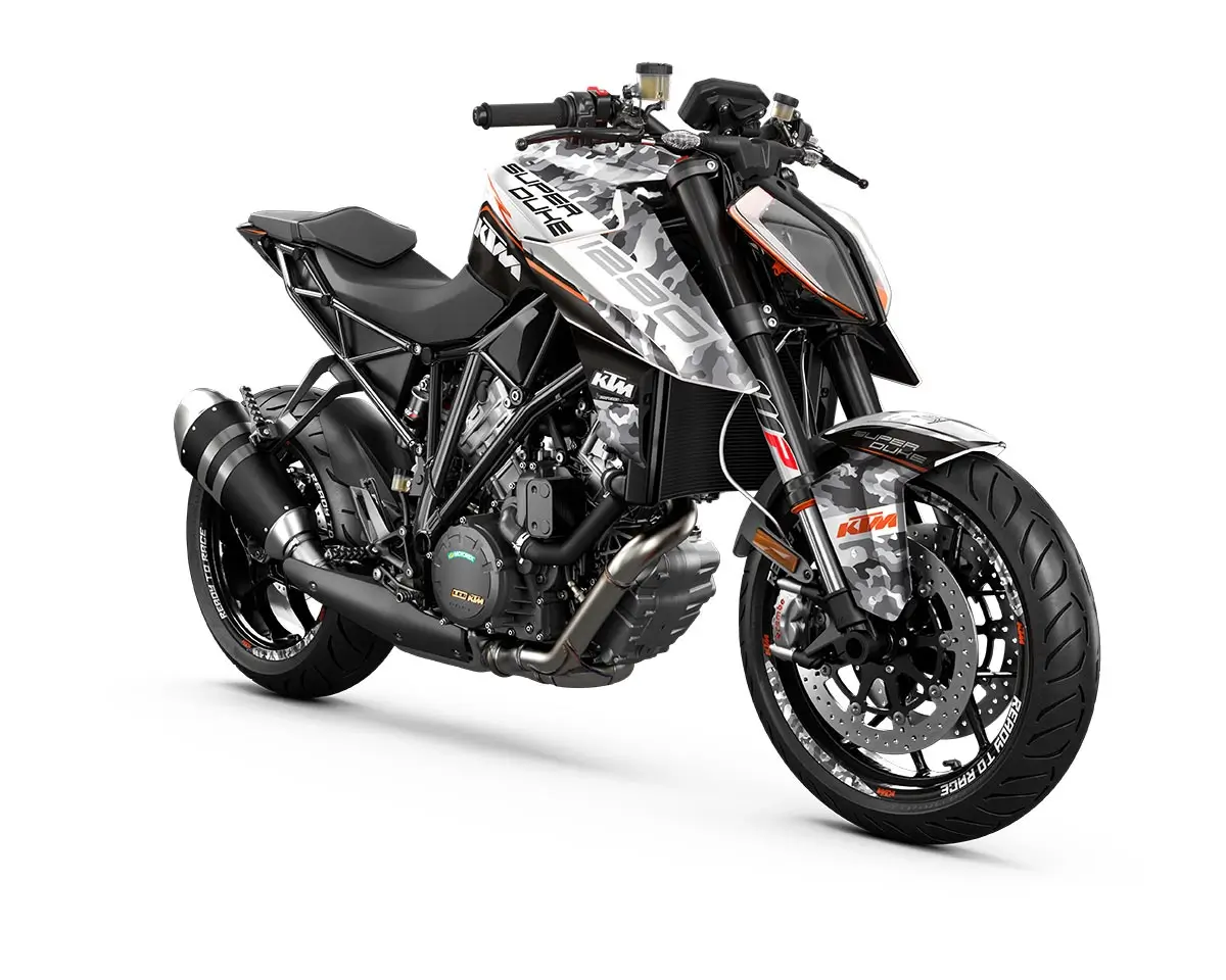KTM Superduke 1290 Dekor Kit “Stock 2A” camouflage grau - Independent Racing | Dekore, Accessoires und Motorrad Bekleidung
