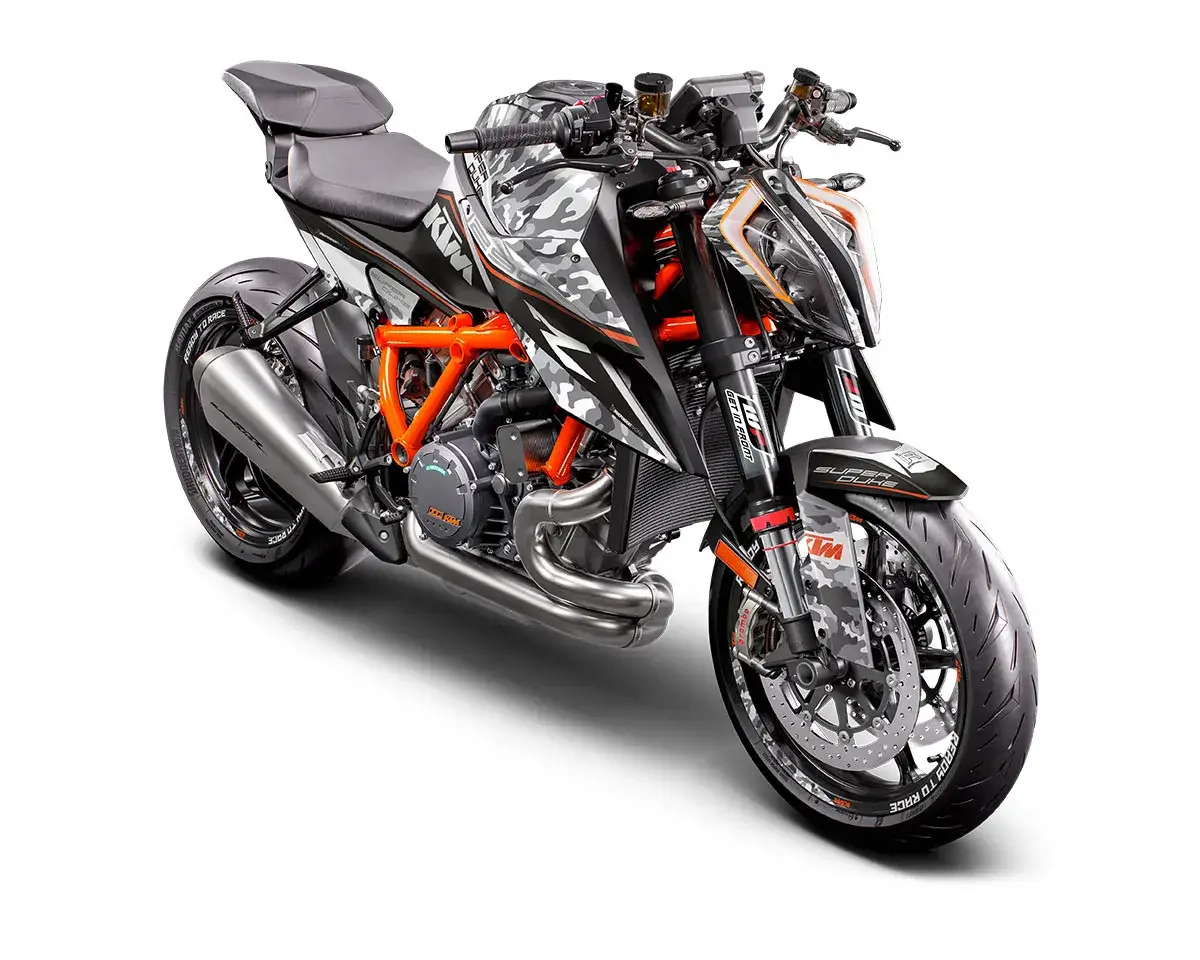 KTM Superduke 1290 Dekor Kit “Stock 2A” camouflage grau - Independent Racing | Dekore, Accessoires und Motorrad Bekleidung