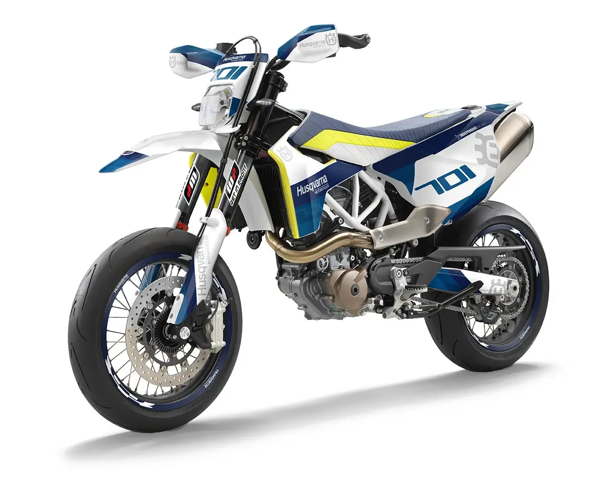 Husqvarna 701 SM Dekor Kit “Factory 1A” weiß, blau - Independent Racing | Dekore, Accessoires und Motorrad Bekleidung
