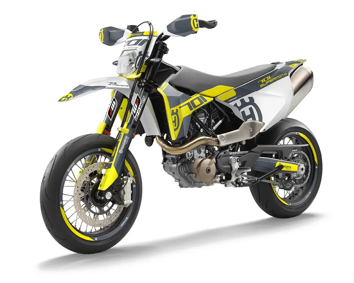 Husqvarna 701 SM Dekor Kit “Stock 3A” grau, gelb, weiß - Independent Racing | Dekore, Accessoires und Motorrad Bekleidung