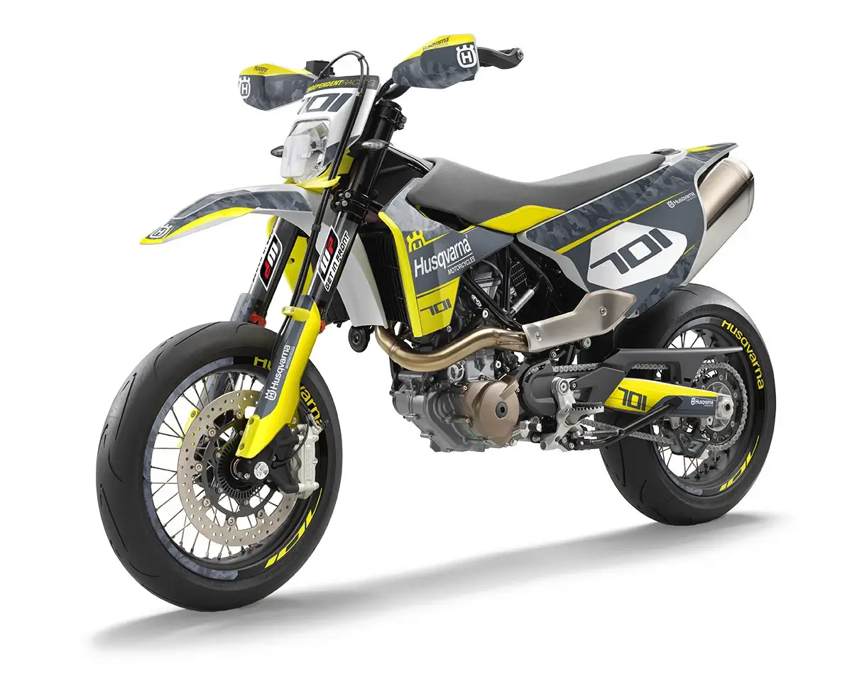 Husqvarna 701 SM Dekor Kit “Works 2B” camouflage grau, gelb - Independent Racing | Dekore, Accessoires und Motorrad Bekleidung