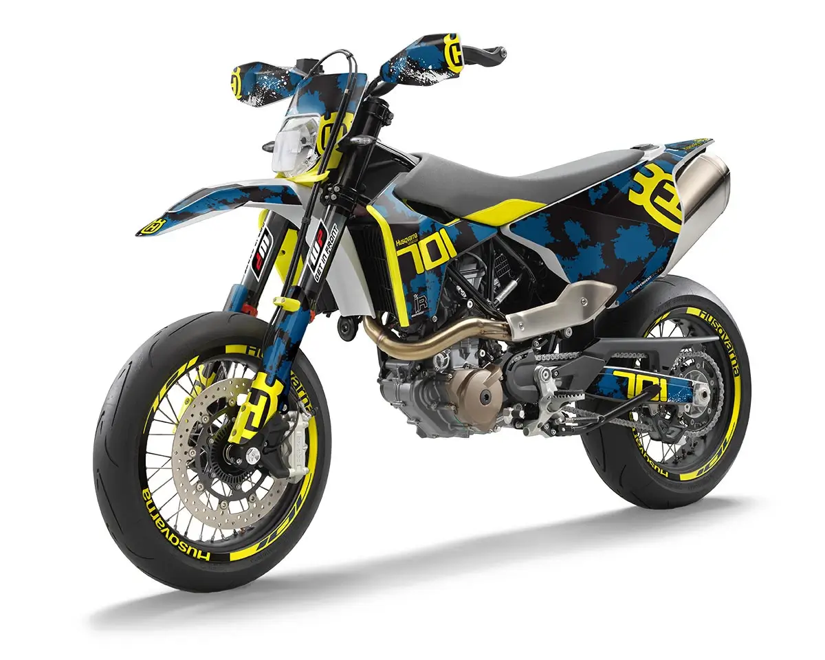 Husqvarna 701 SM Dekor Kit “Works 3A” blau, gelb - Independent Racing | Dekore, Accessoires und Motorrad Bekleidung