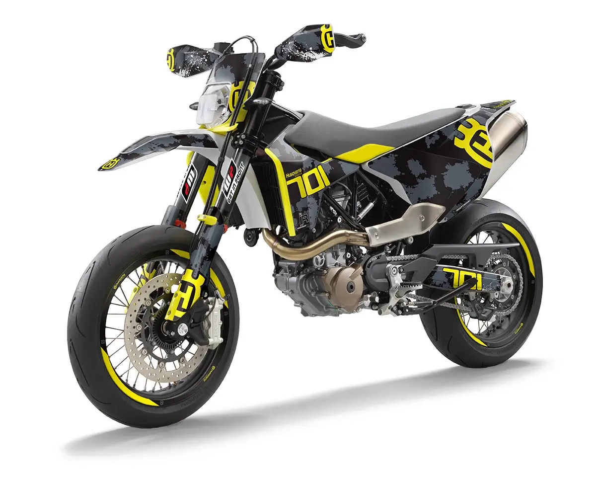 Husqvarna 701 SM Dekor Kit “Works 3B” schwarz, gelb - Independent Racing | Dekore, Accessoires und Motorrad Bekleidung