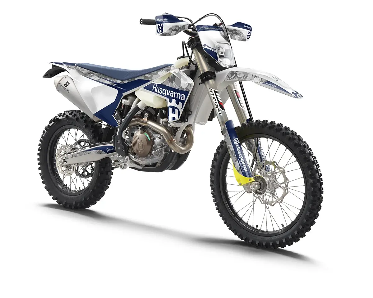 Husqvarna FE/TE/FC/TC Dekor Kit “Factory 1A” camouflage grau, blau - Independent Racing | Dekore, Accessoires und Motorrad Bekleidung