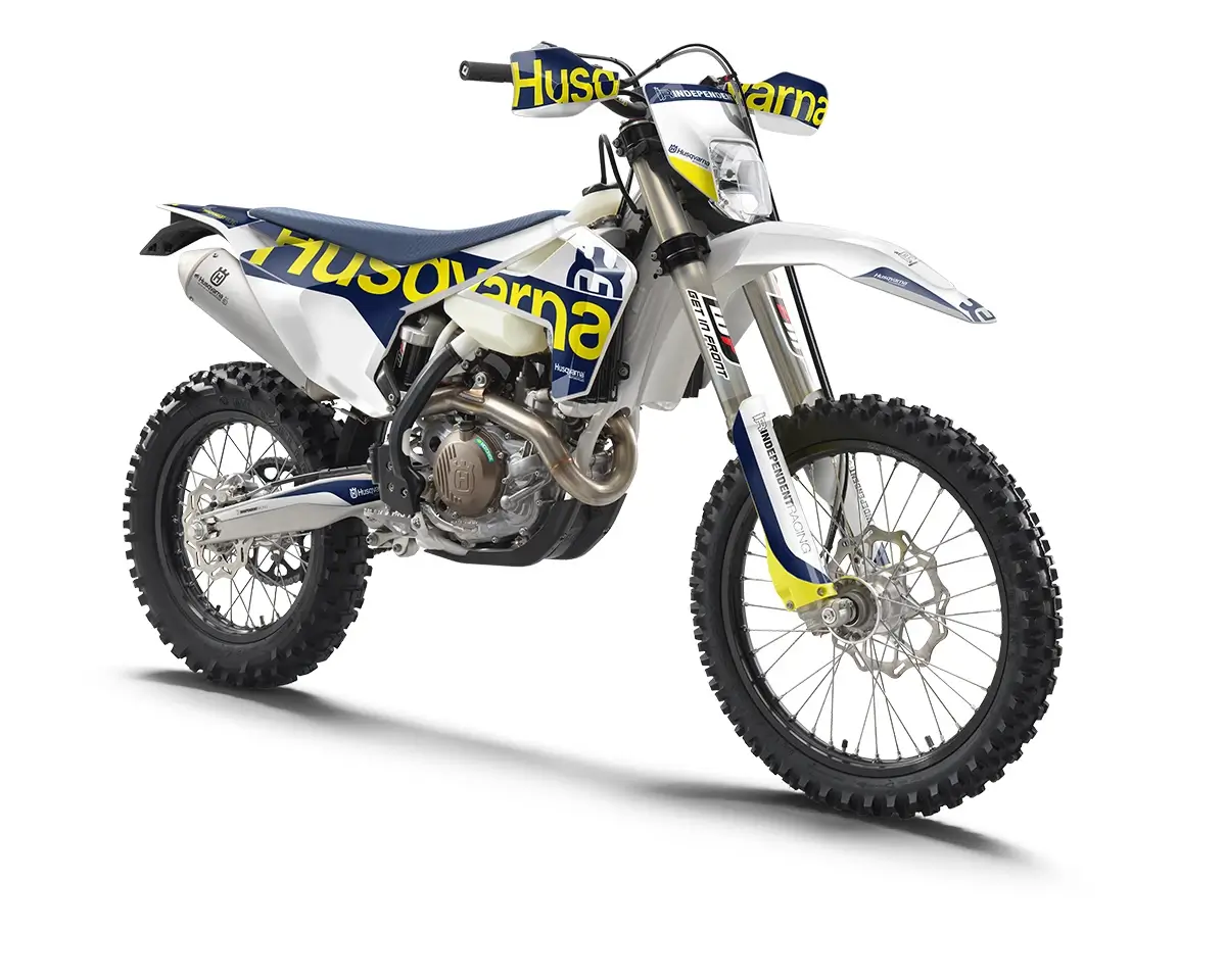 Husqvarna FE/TE/FC/TC Dekor Kit “Factory 2A” blau, gelb, weiß - Independent Racing | Dekore, Accessoires und Motorrad Bekleidung