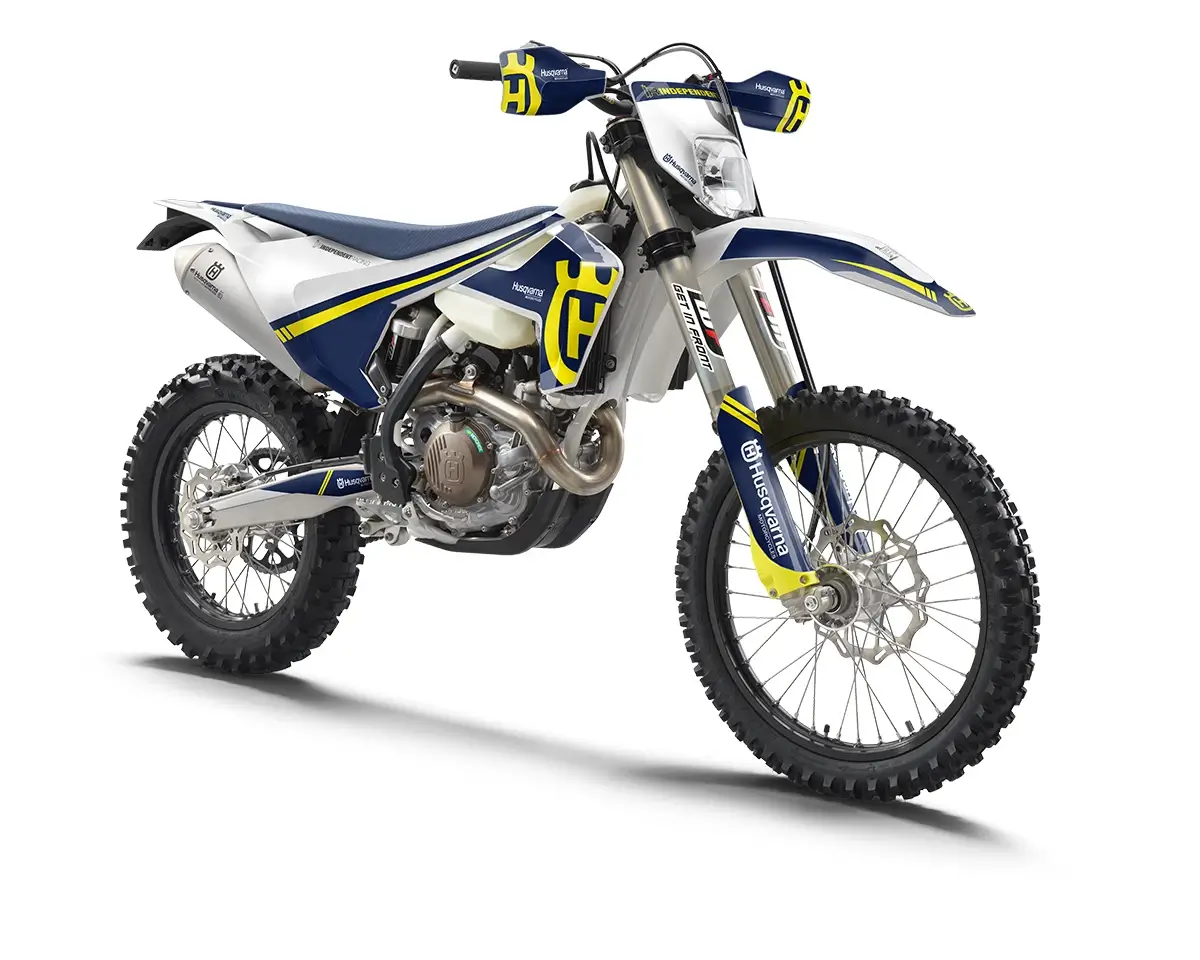 Husqvarna FE/TE/FC/TC Dekor Kit “Stock 2A” blau, gelb, weiß - Independent Racing | Dekore, Accessoires und Motorrad Bekleidung