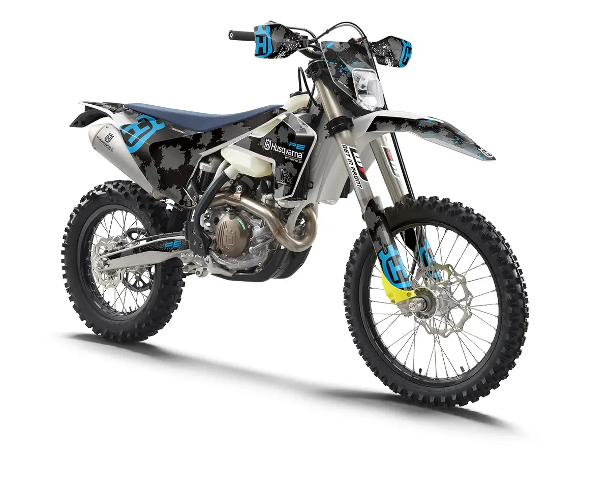 Husqvarna FE/TE/FC/TC Dekor Kit “Stock 3B” camouflage grau, schwarz, blau - Independent Racing | Dekore, Accessoires und Motorrad Bekleidung