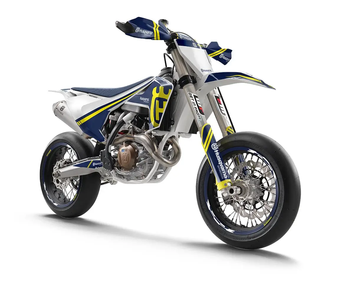 Husqvarna FS 450 Dekor Kit “Stock 2A” blau, gelb, weiß - Independent Racing | Dekore, Accessoires und Motorrad Bekleidung