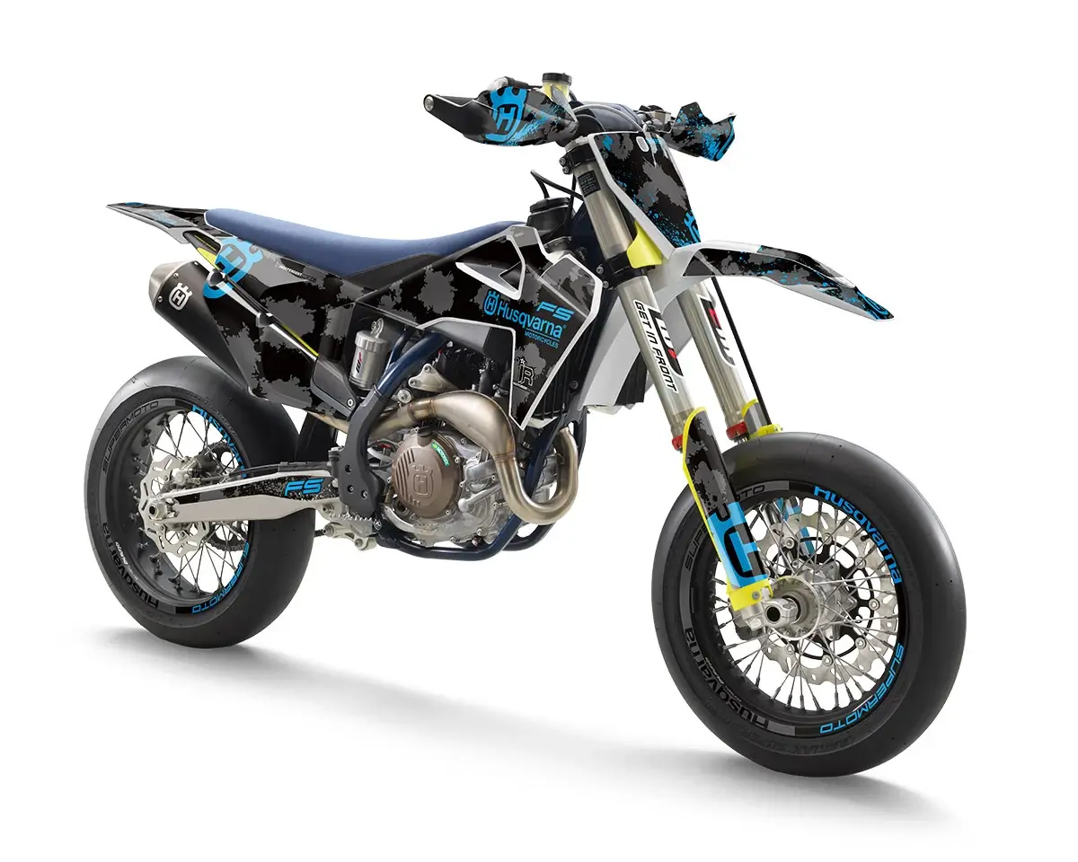 Husqvarna FS 450 Dekor Kit “Stock 3B” camouflage grau, schwarz, blau - Independent Racing | Dekore, Accessoires und Motorrad Bekleidung