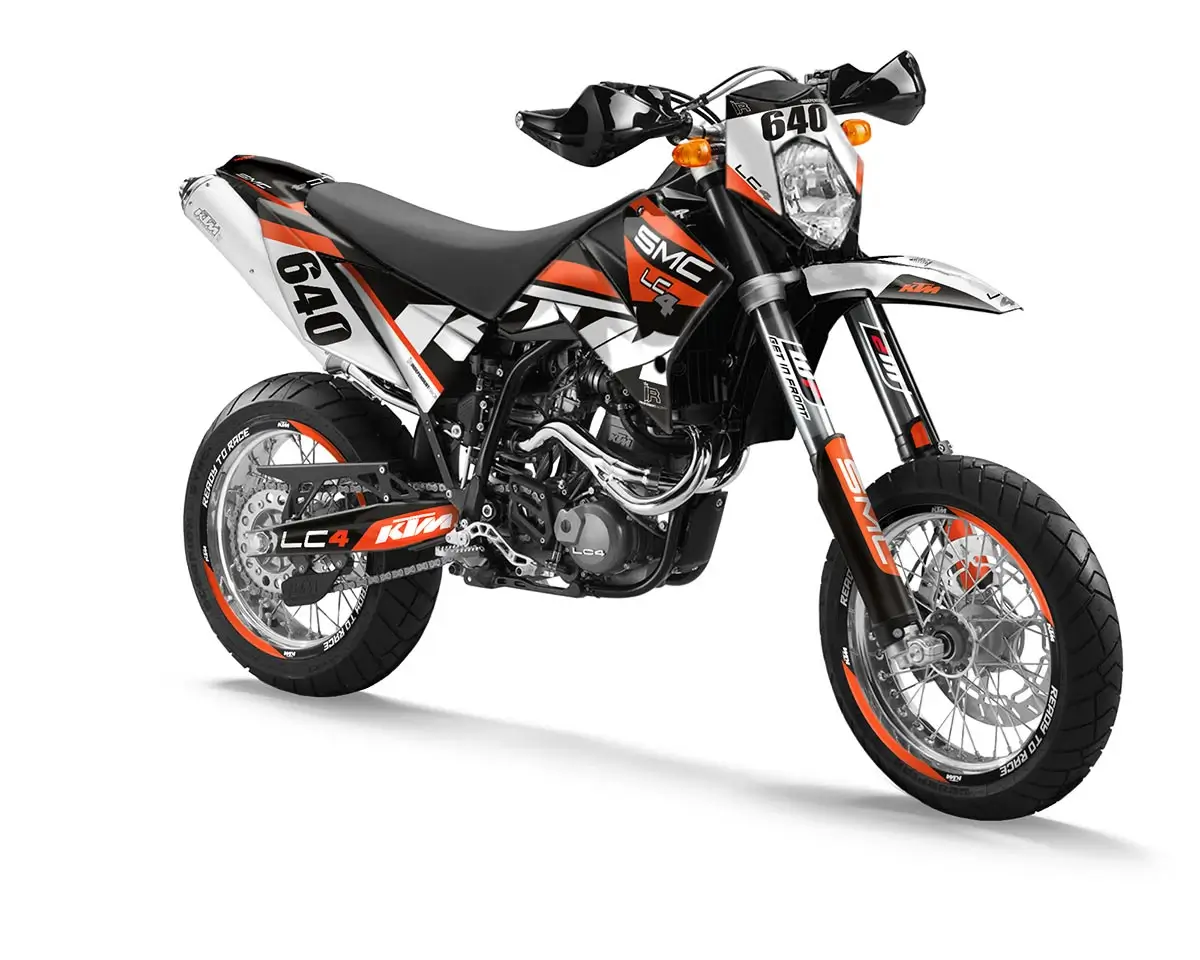 KTM LC4 Dekor Kit “Factory 1A” schwarz, orange - Independent Racing | Dekore, Accessoires und Motorrad Bekleidung