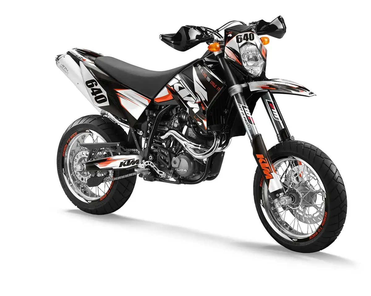 KTM LC4 Dekor Kit “Stock 1A” orange, schwarz - Independent Racing | Dekore, Accessoires und Motorrad Bekleidung
