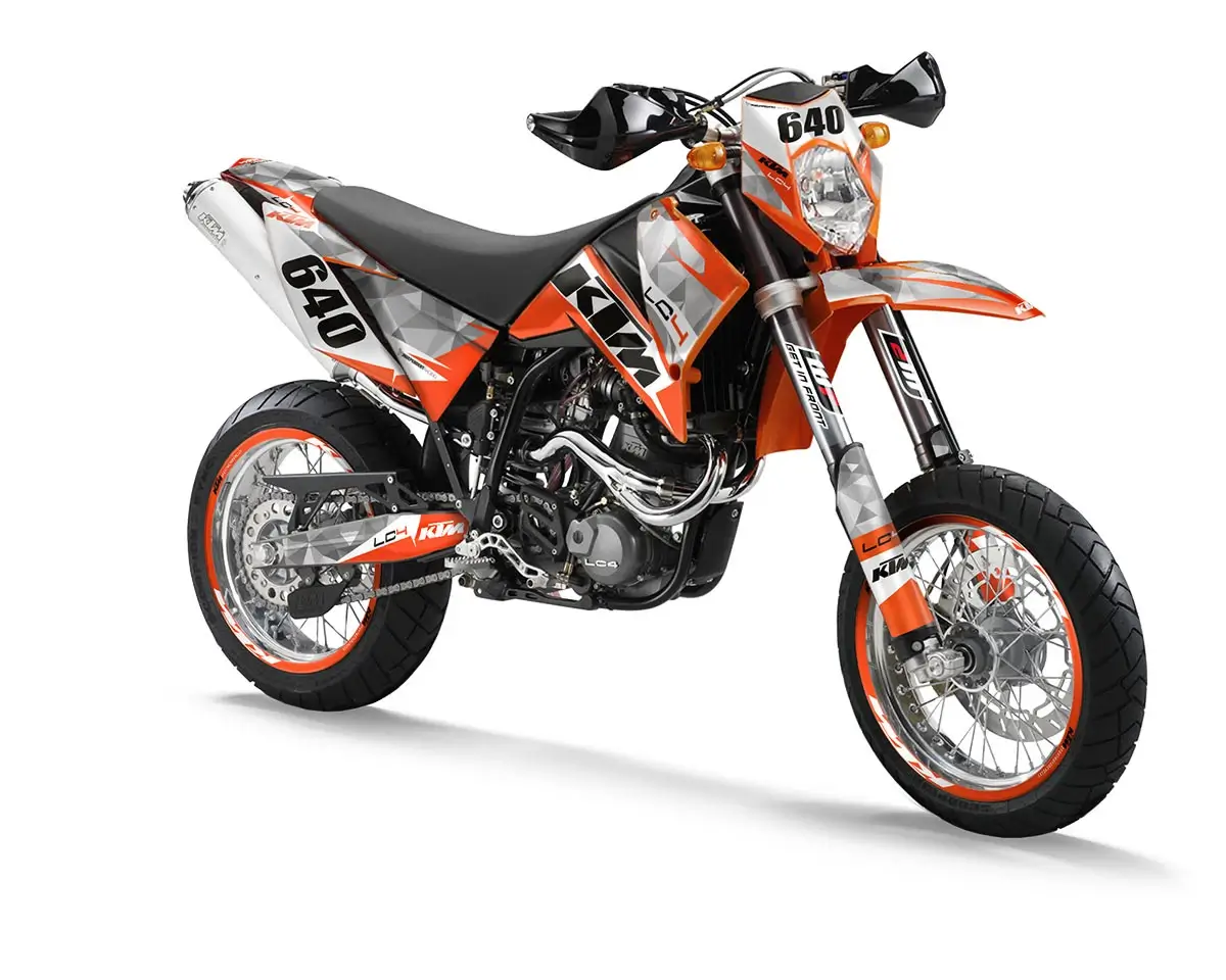 KTM LC4 Dekor Kit “Stock 2A” orange, grau - Independent Racing | Dekore, Accessoires und Motorrad Bekleidung