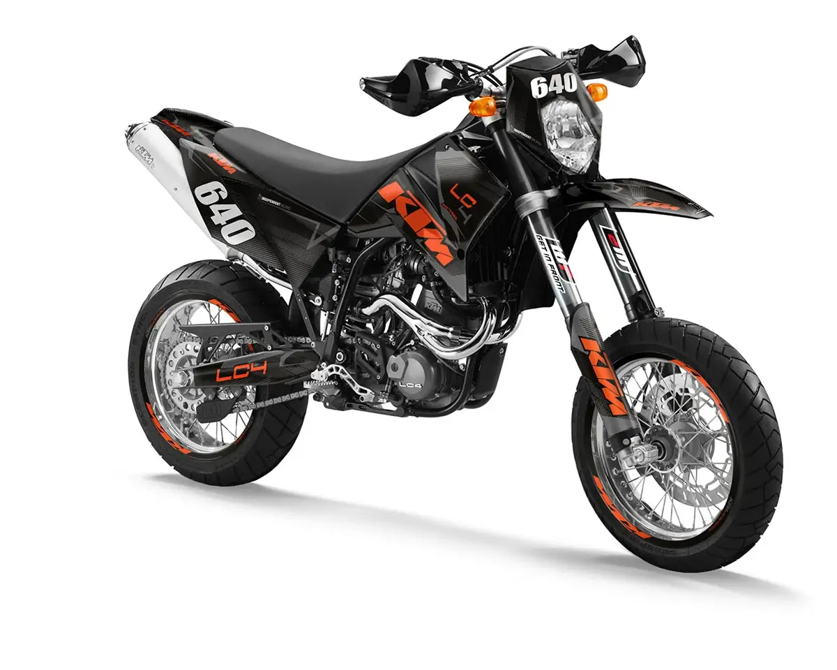 KTM LC4 Dekor Kit “Stock 3A” schwarz, orange - Independent Racing | Dekore, Accessoires und Motorrad Bekleidung