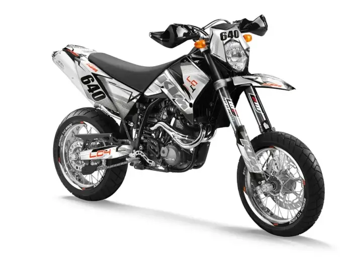 KTM LC4 Dekor Kit “Stock 3B” weiß, grau - Independent Racing | Dekore, Accessoires und Motorrad Bekleidung