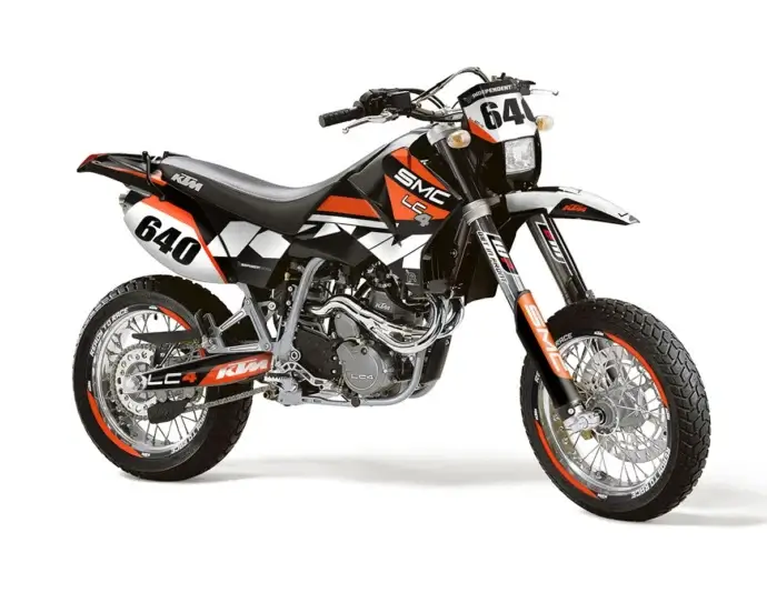 KTM LC4 Dekor Kit “Factory 1A” schwarz, orange - Independent Racing | Dekore, Accessoires und Motorrad Bekleidung