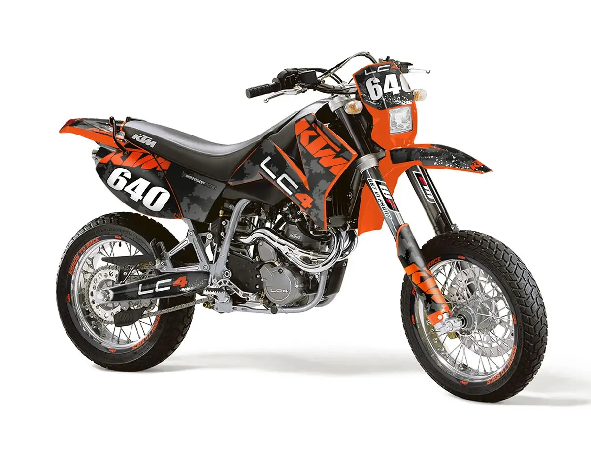 KTM LC4 Dekor Kit “Factory 3A” camouflage schwarz, grau - Independent Racing | Dekore, Accessoires und Motorrad Bekleidung