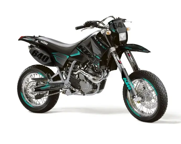 KTM LC4 Dekor Kit “Stock 1B” grau, türkis - Independent Racing | Dekore, Accessoires und Motorrad Bekleidung