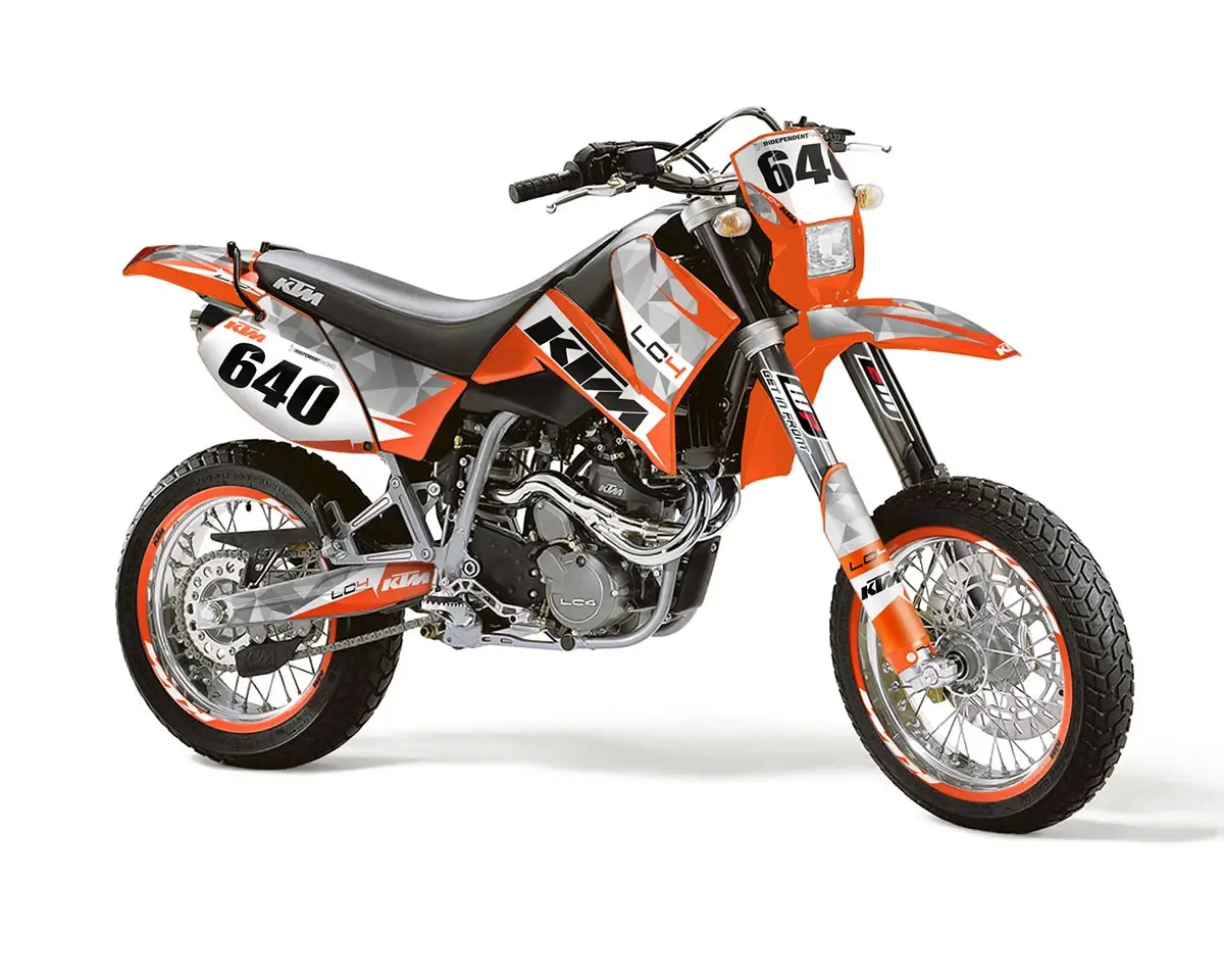 KTM LC4 Dekor Kit “Stock 2A” orange, grau - Independent Racing | Dekore, Accessoires und Motorrad Bekleidung