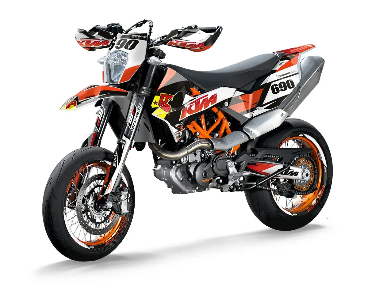 KTM SMCR Dekor Kit “Factory 2A” orange, weiß - Independent Racing | Dekore, Accessoires und Motorrad Bekleidung