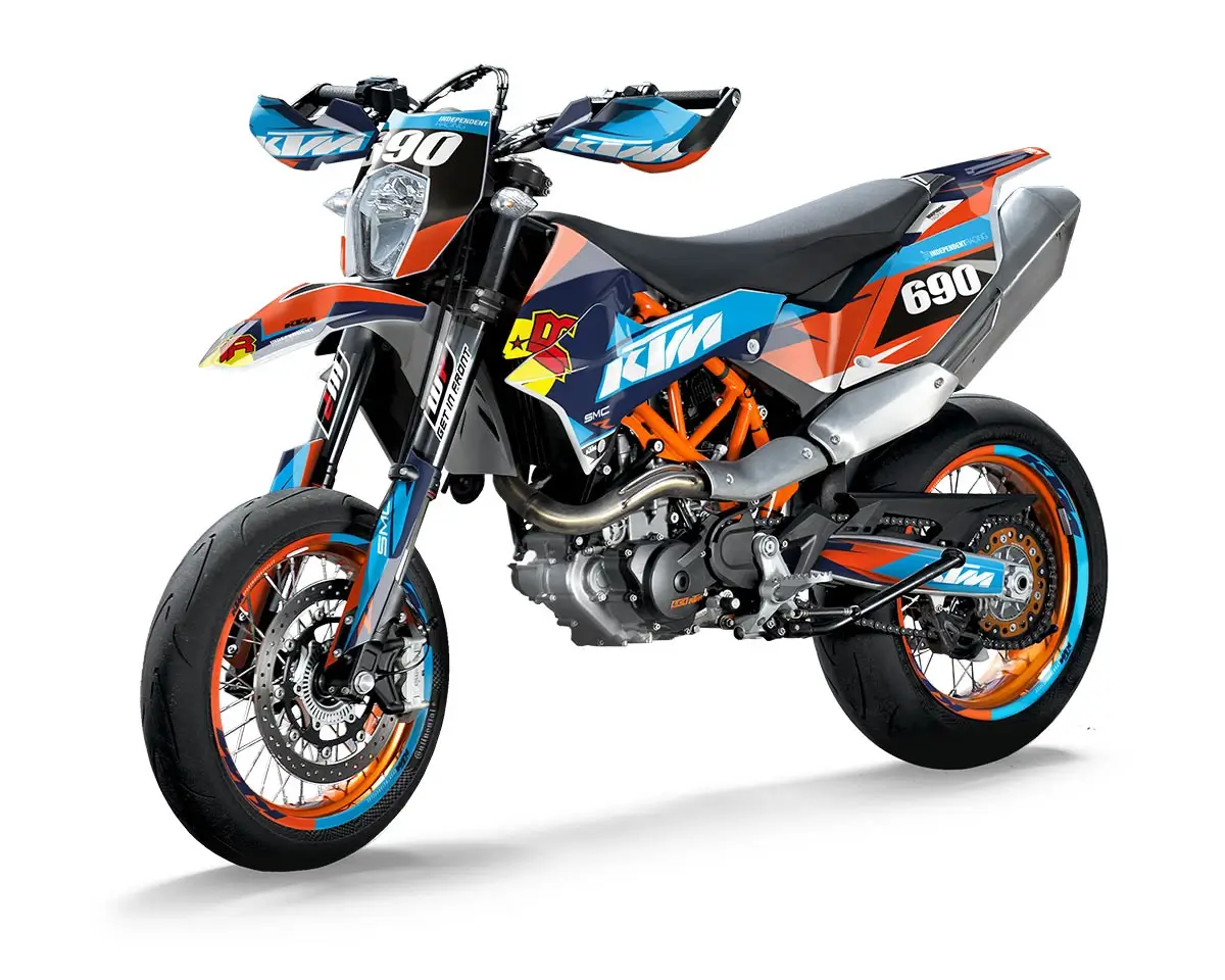 KTM SMCR Dekor Kit “Factory 2B” orange, blau - Independent Racing | Dekore, Accessoires und Motorrad Bekleidung