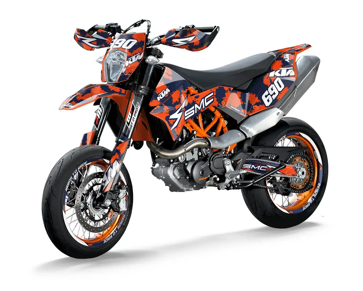 KTM SMCR Dekor Kit “Works 3B” orange, blau - Independent Racing | Dekore, Accessoires und Motorrad Bekleidung