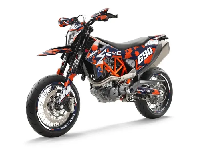 KTM SMCR Dekor Kit “Works 3B” camouflage orange, blau - Independent Racing | Dekore, Accessoires und Motorrad Bekleidung
