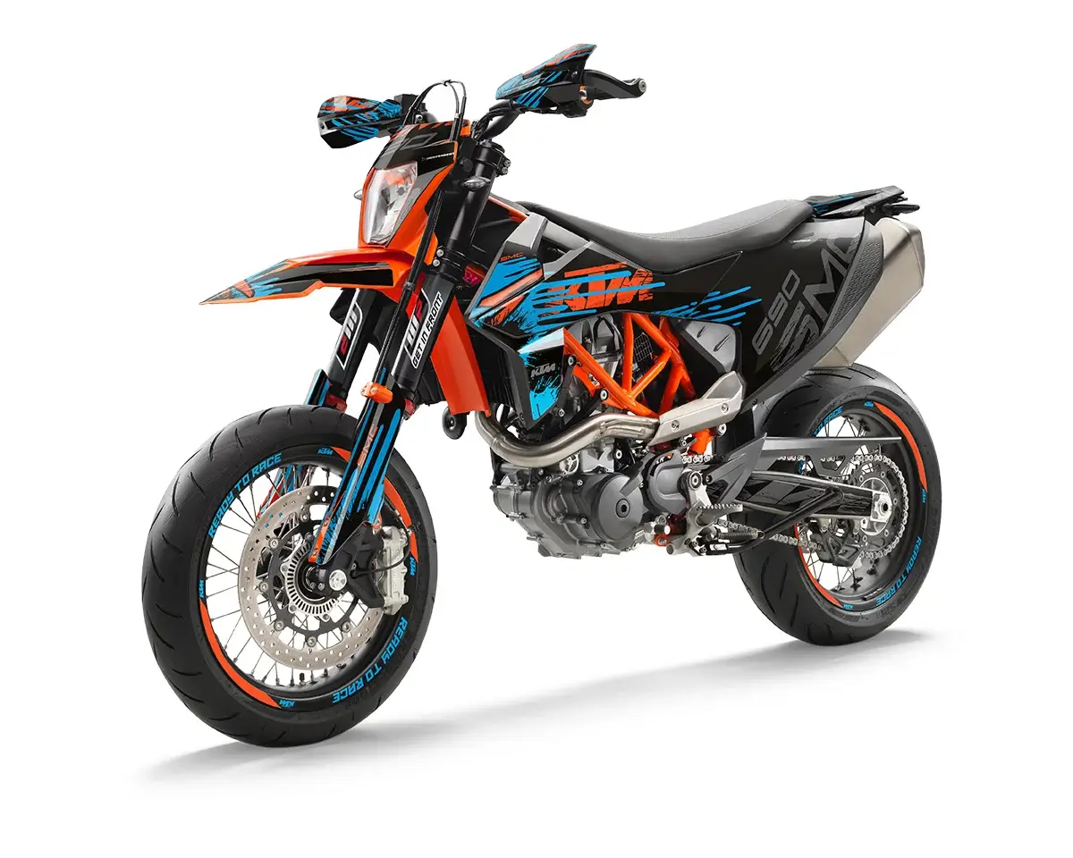 KTM SMCR Dekor Kit “Works 2B” schwarz, orange, blau - Independent Racing | Dekore, Accessoires und Motorrad Bekleidung