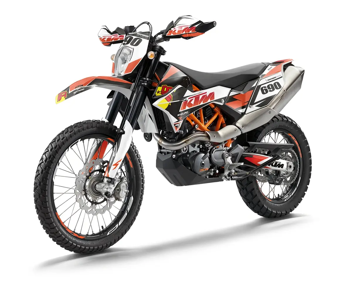 KTM 690 Enduro R Dekor Kit “Factory 2A” orange, weiß - Independent Racing | Dekore, Accessoires und Motorrad Bekleidung
