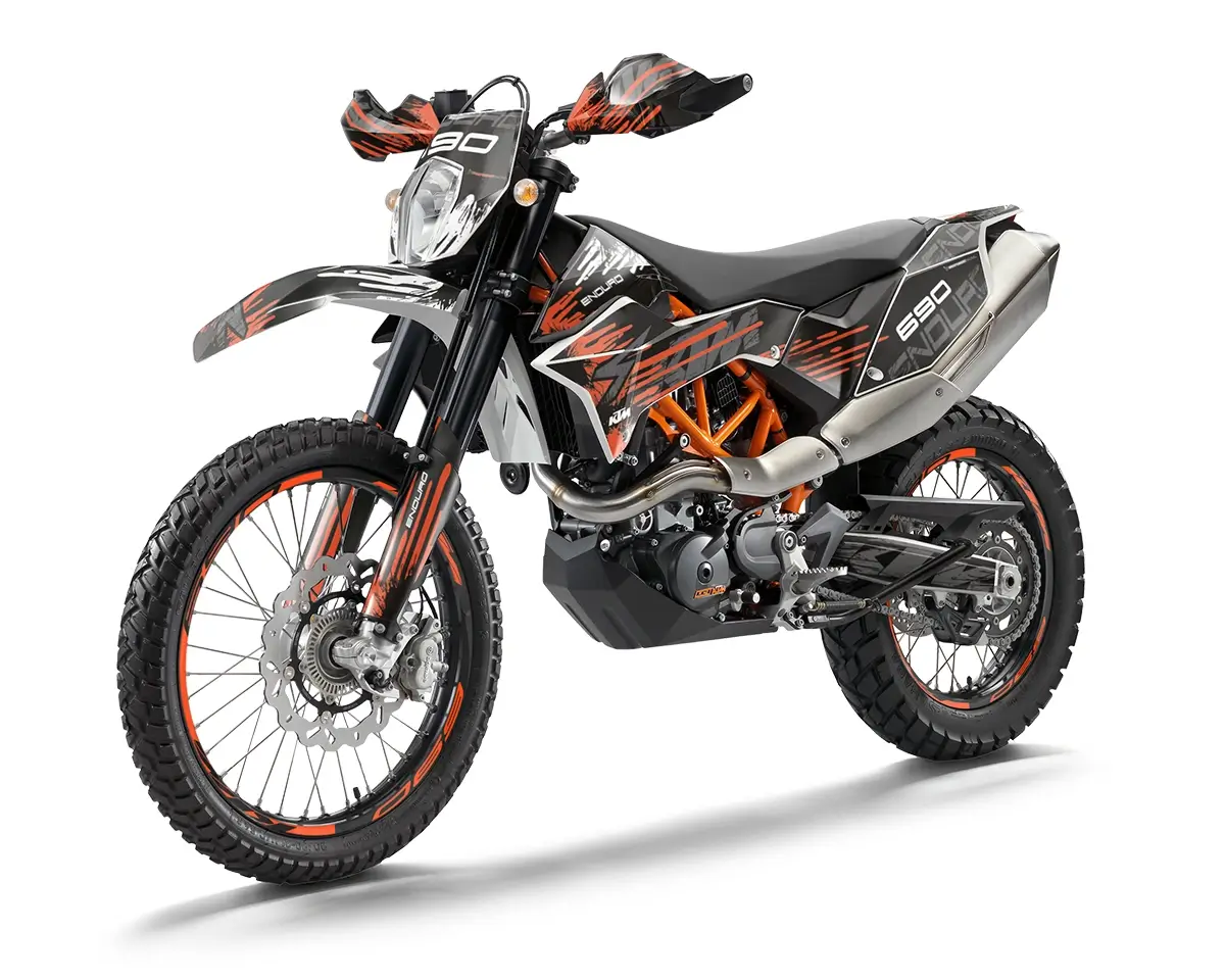 KTM 690 Enduro R Dekor Kit “Works 2A” schwarz, orange - Independent Racing | Dekore, Accessoires und Motorrad Bekleidung