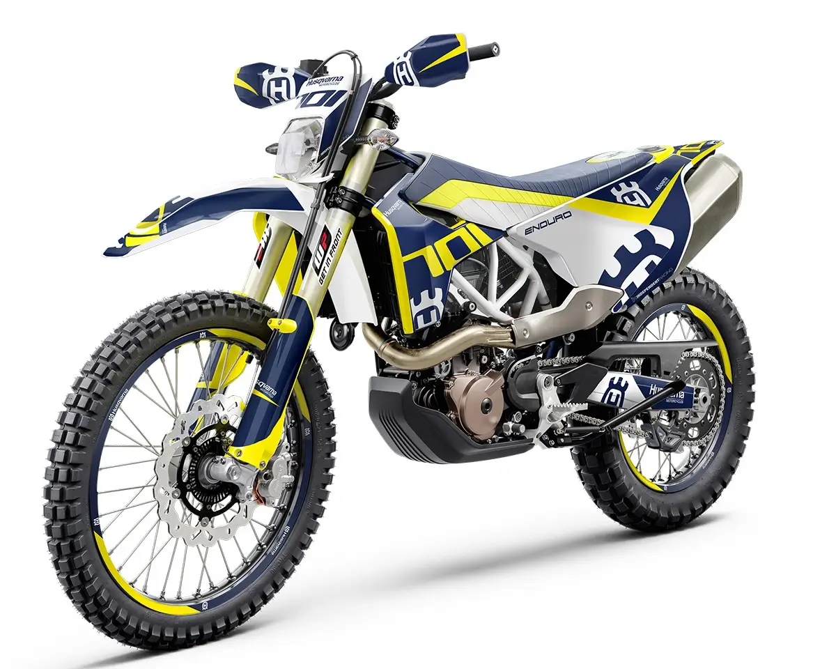 Husqvarna 701 Enduro Dekor Kit “Stock 1A” blau, gelb - Independent Racing | Dekore, Accessoires und Motorrad Bekleidung