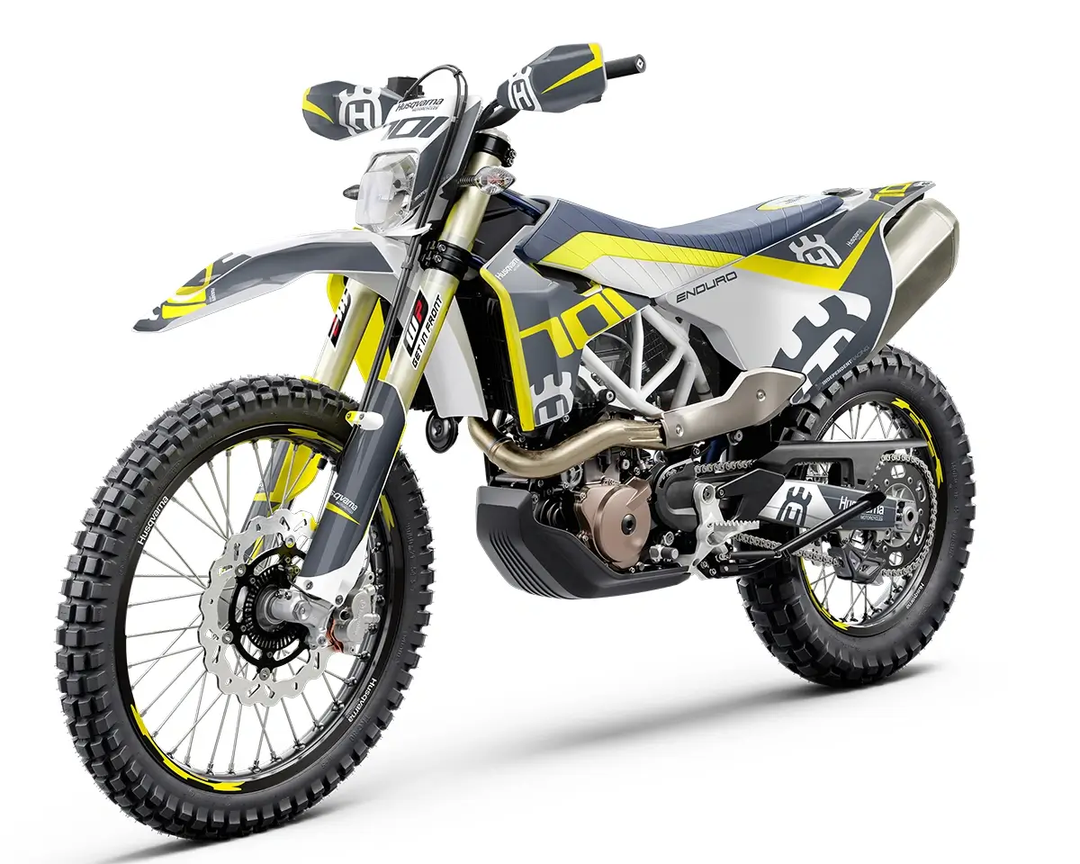 Husqvarna 701 Enduro Dekor Kit “Stock 1B” grau, gelb - Independent Racing | Dekore, Accessoires und Motorrad Bekleidung