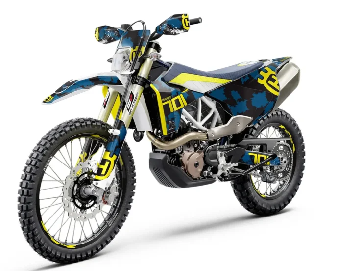 Husqvarna 701 Enduro Dekor Kit “Works 3A” blau, gelb - Independent Racing | Dekore, Accessoires und Motorrad Bekleidung