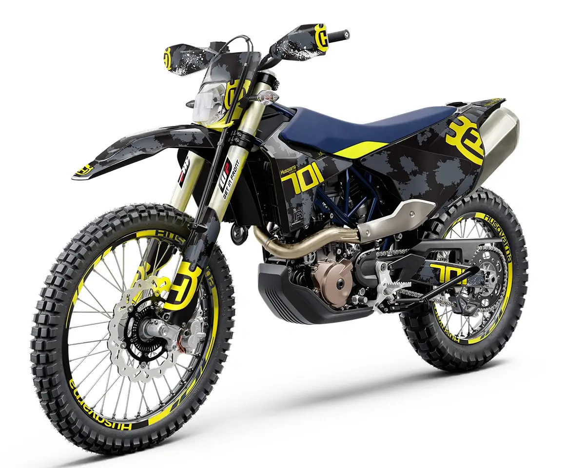 Husqvarna 701 Enduro Dekor Kit “Works 3B” schwarz, gelb - Independent Racing | Dekore, Accessoires und Motorrad Bekleidung