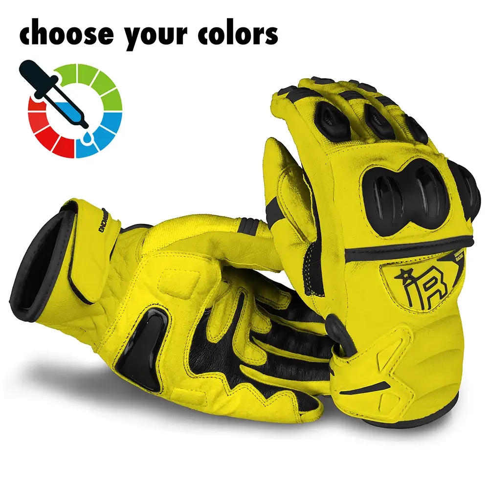 MI-6 SMG Supermoto Handschuhe von Independent Racing in Gelb und Schwarz.
