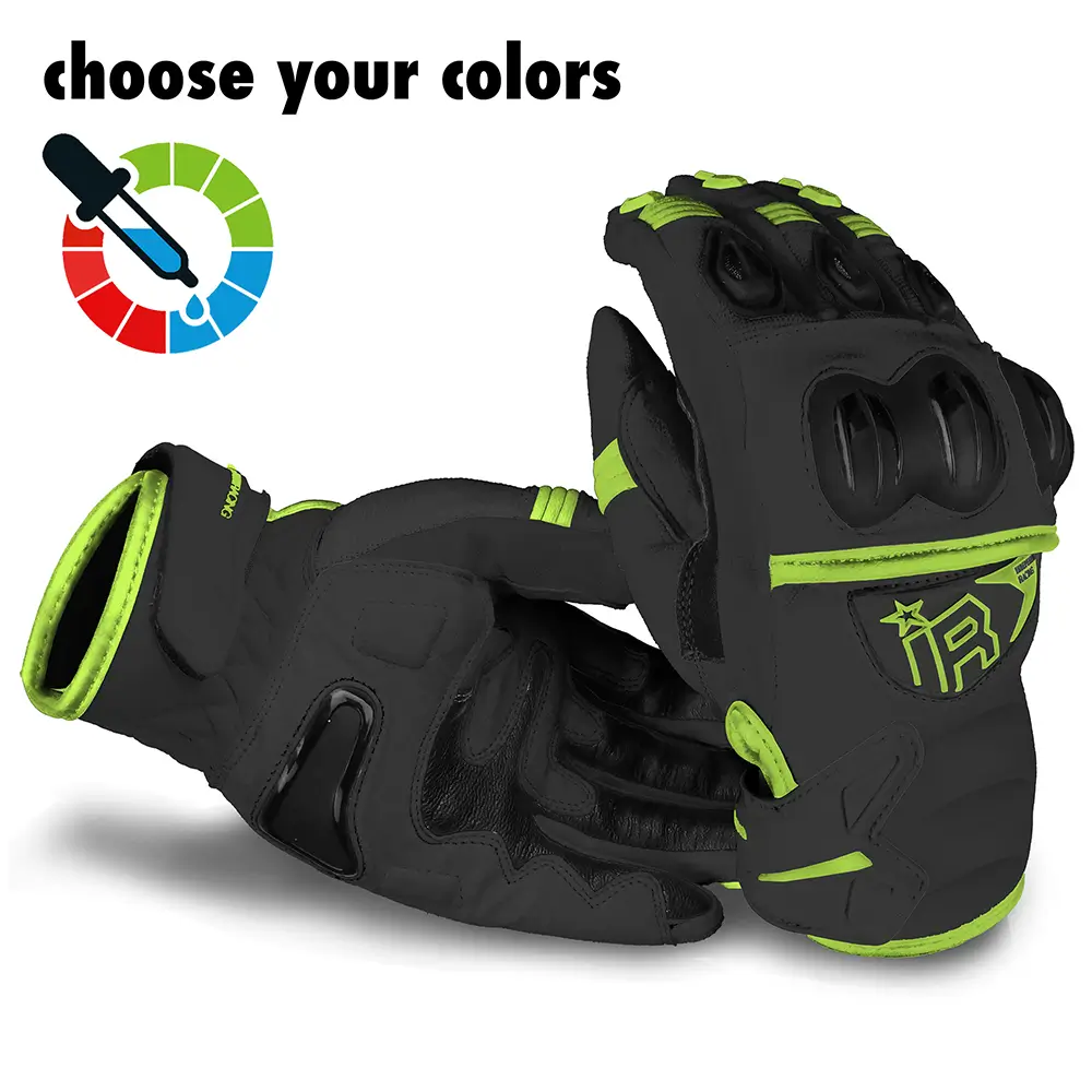 MI-6 SMG Supermoto Handschuhe von Independent Racing in Schwarz und Neongelb.