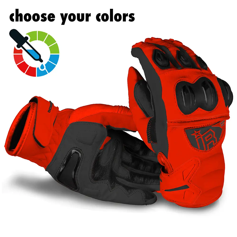 MI-6 SMG Supermoto Handschuhe von Independent Racing in Rot und Schwarz.